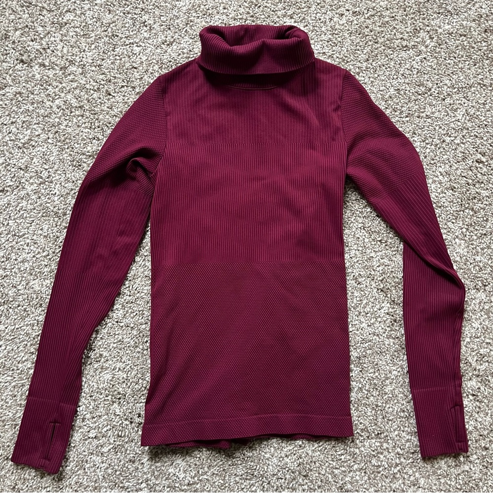 Athleta Ribbed Turtleneck Sweater Burgundy Size XS